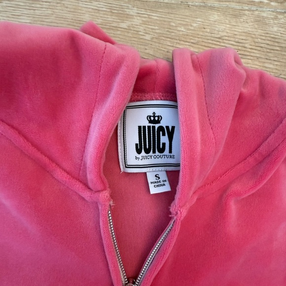 Juicy by Juicy Couture Pink Velour Midweight Track Jacket SIZE Small - Picture 2 of 5